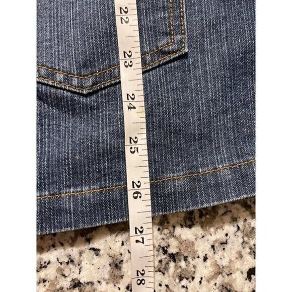 Zena Jeans Women’s M Y2K Blue Denim Belted Jean Jacket Snap Front Pockets - Picture 7 of 10